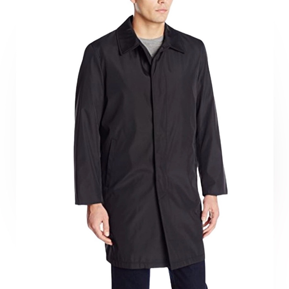 Perry Ellis Men's Black Trench Coat
